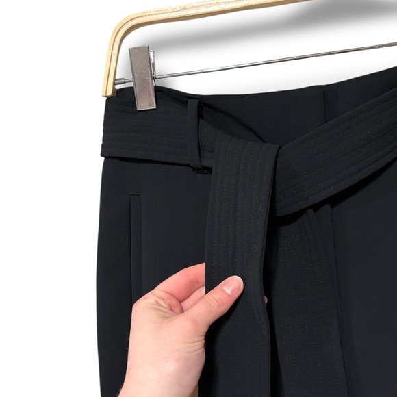 Aritzia Wilfred Tie Front Pant Japanese Black Belted Trousers Size 4 - Picture 4 of 8